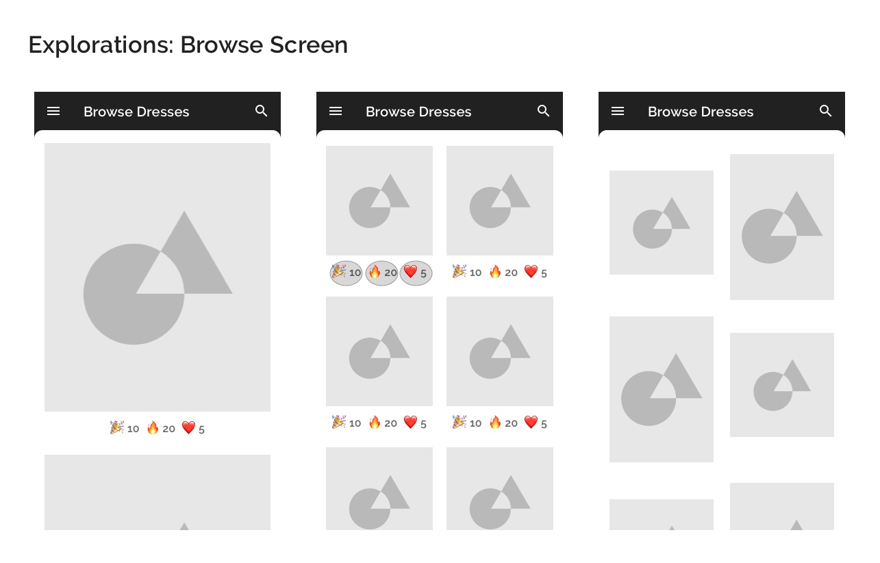 Explorations for the browse screen.