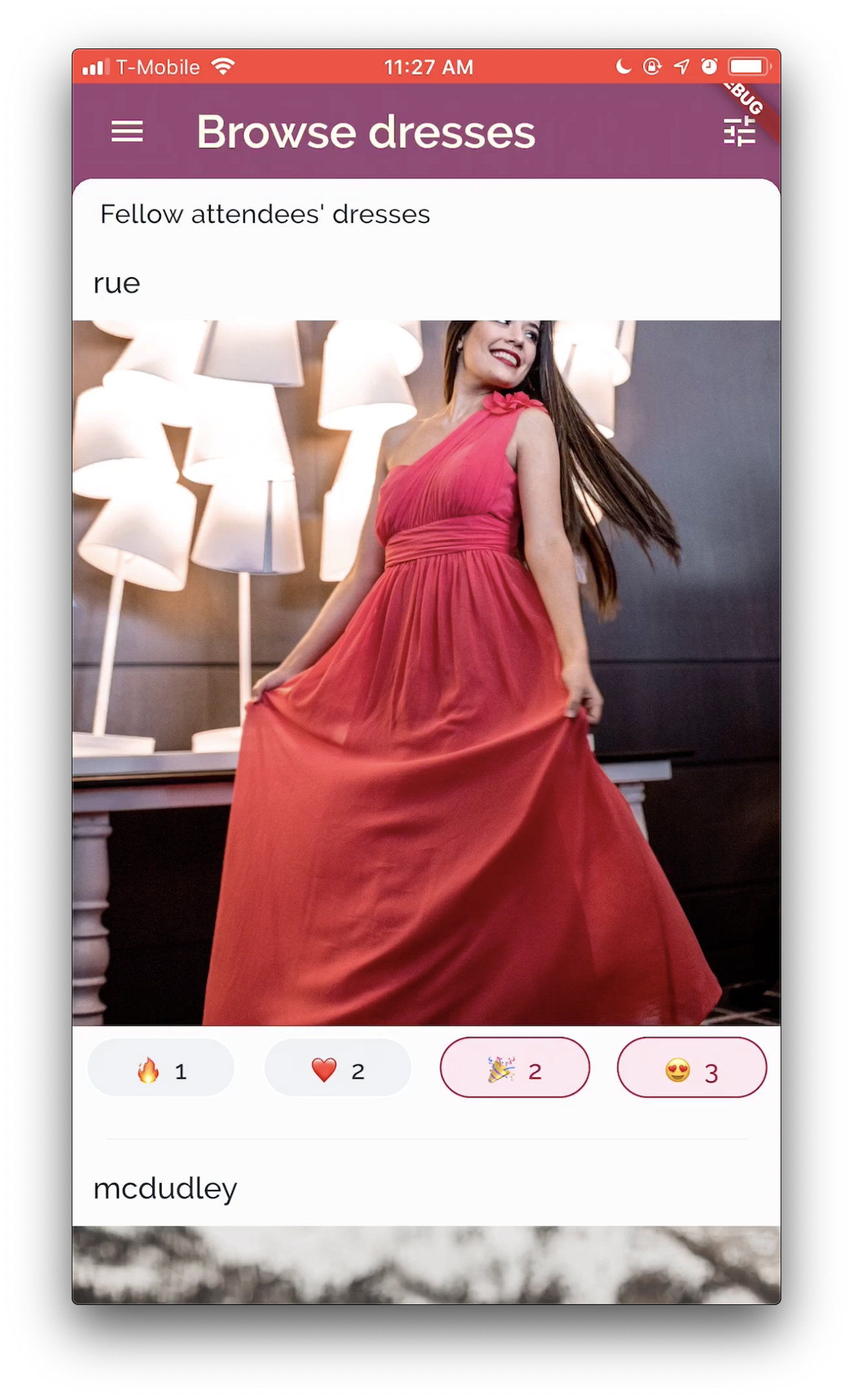 The homescreen of the app.